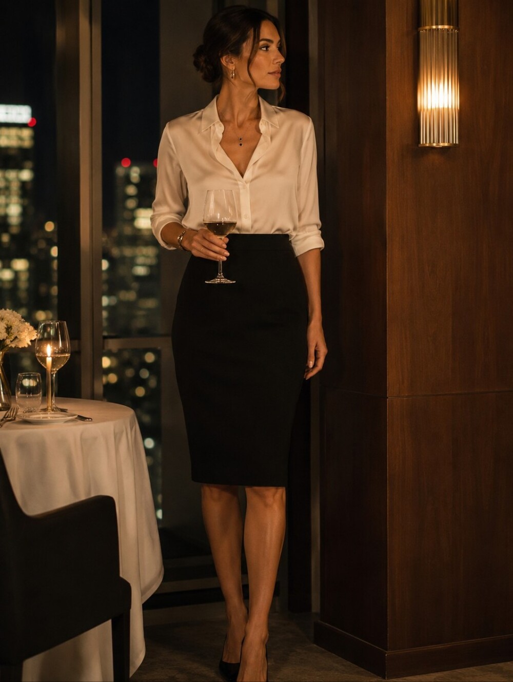 Armani Collezioni black career luxury skirt made in italy